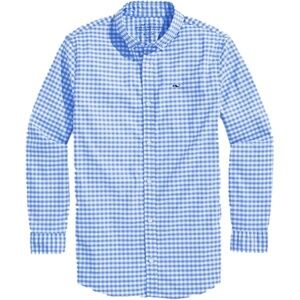 Vineyard Vines Boys' Skysail Gingham "Whale Shirt" Cotton Shirt M (12-14)